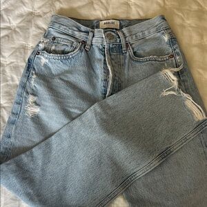 Agolde Light Wash Distressed Relaxed Jeans